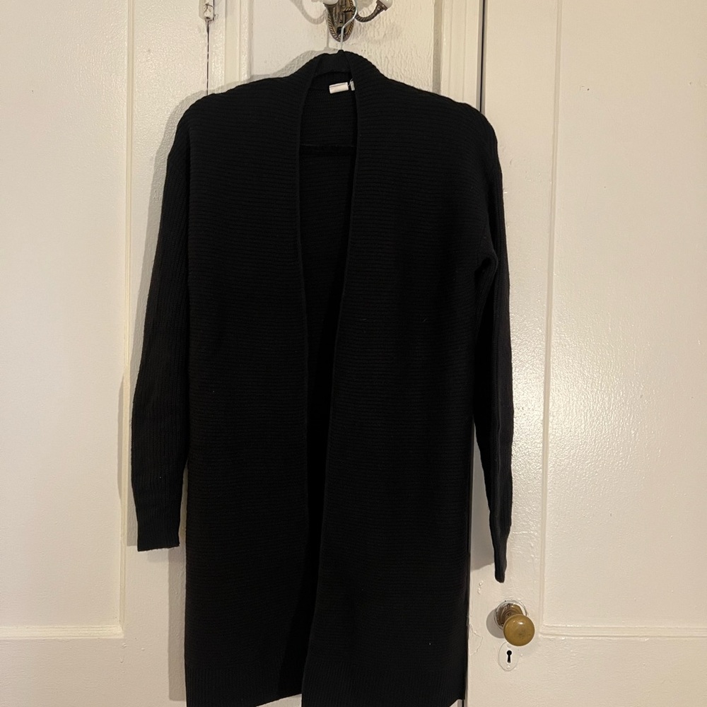 GAP Long Black Open-Front Cardigan - XS